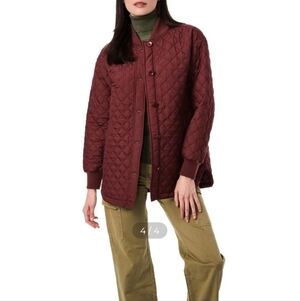 Bernardo Women's Quilted Maroon Puffer Shaket